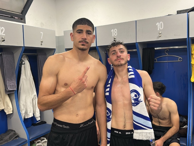 מימין לשמאל: אור דעבול וירין מכלוף (באדיבות עירוני מודיעין)